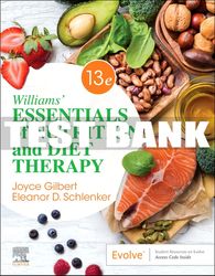 test bank for williams' essentials of nutrition and diet therapy, 13th - 2024 all chapters