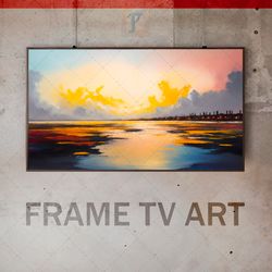 samsung frame tv art digital download, frame tv abstract landscape, frame tv stunning landscape, full-color technique