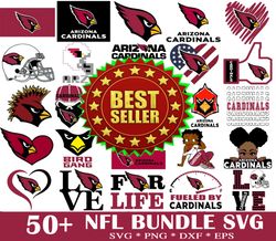 50   arizona cardinals svg bundle, n f l teams svg, n f l svg, football svg, sport bundle, png, jpg, dxf