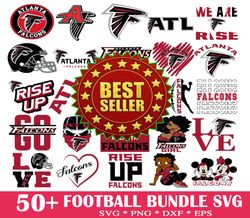 50 atlanta falcons svg bundle, n f l teams svg, n f l svg, football svg, sport bundle, png, jpg, dxf