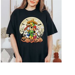 Retro Disney Three Caballeros Halloween Shirt, Donald, Jose, and Panchito Pumpkin Halloween Tee, WDW Halloween Party Mat