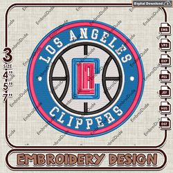 nba la clippers logo embroidery design, nba embroidery files, nba la clippers embroidery, machine embroidery