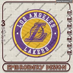 nba los angeles lakers logo embroidery design, nba embroidery files, nba lakers embroidery, machine embroidery