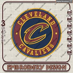 nba cleveland cavaliers logo embroidery design, nba embroidery files, nba cavaliers embroidery, machine embroidery