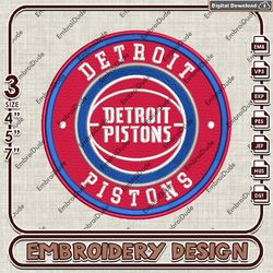 nba detroit pistons logo embroidery design, nba embroidery files, nba detroit pistons embroidery, machine embroidery