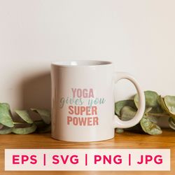yoga gives you super power yoga sticker design