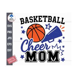 basketball and cheer mom svg, basketball cheer mom, proud cheer mom svg, basketball family shirt svg, mom of both basket