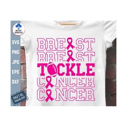 tackle breast cancer football svg, tackle breast cancer svg, breast cancer awareness football svg, football breast cance