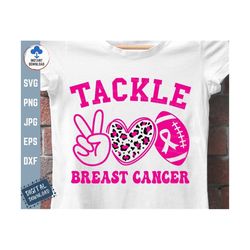 tackle breast cancer svg, football breast cancer ribbon svg, breast cancer awareness football svg, tackle breast cancer