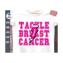 tackle breast cancer stacked svg, football breast cancer svg, breast cancer awareness football svg, tackle breast cancer