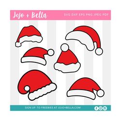 santa hat svg bundle, santa hat svg, cute christmas svg, christmas svg, christmas shirt svg, holiday svg files for cricu