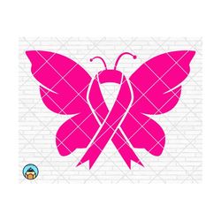 butterfly cancer ribbon svg, breast cancer svg, cancer awareness svg, cancer survivor svg, fight cancer svg, cricut, sil