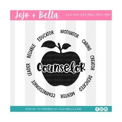 counselor svg, school counselor svg, counselor cut file, back to school svg, svg files for cricut, silhouette, sublimati