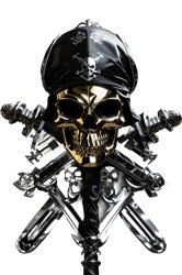 pirate skull head symbol.