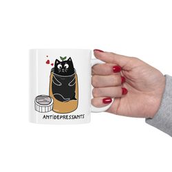 cat antidepressants mug, cat lover mug, cat owner gift mug, cat lover gift mug, cat antidepressants coffee and tea mug-1