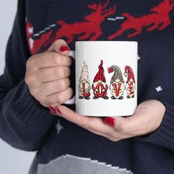 gnomes love valentine mug, gnomes love ceramic mug, coffee lover valentine's day gift mug