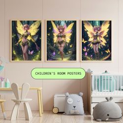 fairies 03 set of digital prints, wall decor, digital art, posters, living room art - digital download