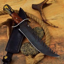 custom made large hunting knife with pakka wood handle, christmas gift, new year gift.