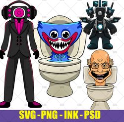 scientist toilet from skibidi toilet roblox svg,skibidi toilet huggy wuggy svg,speaker woman - skibidi toilet svgtitan c