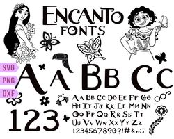 encanto font svg, encanto letters svg, encanto alphabet png,  encanto numbers svg