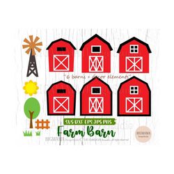 farm barn svg,dxf,barns,windmill,barn svg cricut,cut file,vinyl,farm svg files,birthday,grass,house,fence,topper,png,ins