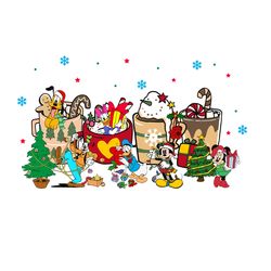 disney christmas coffee png, mickey and friend coffee png, coffee png, christmas logo png, instandownload