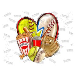 half softball baseball heart png, watercolor sublimation , png design, softball design, baseball heart, baseball game pn