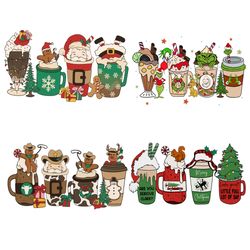 4 Christmas Coffee Hallmark Bundle Png, Christmas Coffee Png, Coffee Png, Christmas logo Png, Instandownload