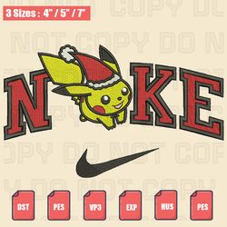 pikachu christmas embroidery file, christmas embroidery designs, machine embroidery design file