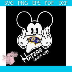 mickey haters gonna hate ravens svg