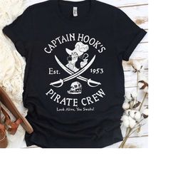 disney villains captain hook pirate crew est 1953 logo shirt, magic kingdom unisex t-shirt family birthday gift adult ki