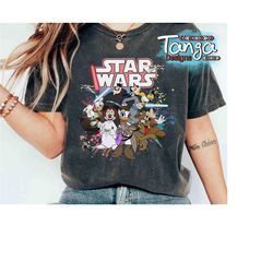 funny disney mickey mouse & friends squad custom star wars characters shirt, wdw unisex t-shirt family birthday gift adu