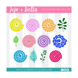 rolled flower svg bundle, flower svg bundle, flower svg, paper flower svg bundle, paper flower cut files, svg files for
