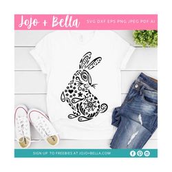 mandala bunny svg - zentangle svg - mandala svg - bunny svg - tribal bunny svg, mandala clipart, easter svg, rabbit svg,