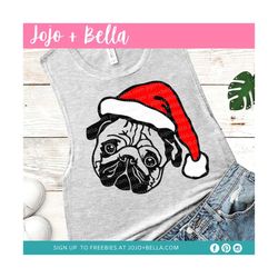 santa pug svg, christmas svg, santa claus svg, santa clipart, christmas vector, christmas svg,, santa svg cut file, pug