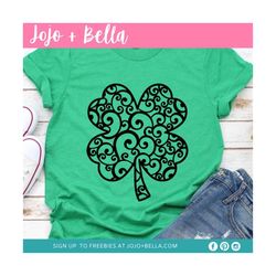 swirly shamrock svg, shamrock svg bundle, patterned shamrock svg, shamrock svg, st patricks day svg, blessed svg, st pat