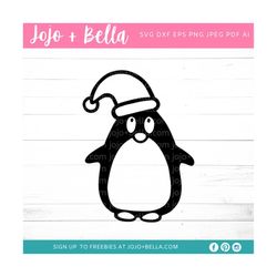 santa penguin svg, christmas penguin svg, penguin svg, christmas svg, christmas hat svg, xmas penguin svg, cute christma