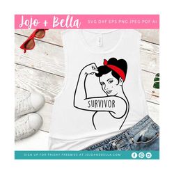 survivor svg - svg, dxf, eps, jpeg, png, ai, pdf, cut file - breast cancer svg - cancer survivor t-shirt graphic - cance