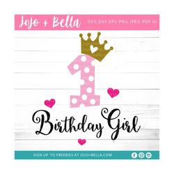 1st birthday svg, first birthday svg, 1st birthday girl svg, birthday princess svg, birthday girl svg, birthday party sv