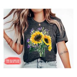 watercolor sunflower shirt, sunflower shirt, sunflower gifts, flower shirt, botanical shirt, garden shirt, wildflower sh