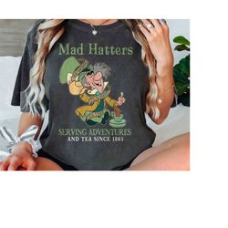 disney alice in wonderland mad hatters alice tea party vintage shirt, disneyland unisex t-shirt family birthday gift adu