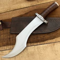 handmade high carbon steel hunting bowie knife w / sheath | survival knife