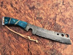 beautiful hand made damascus steel full tang knife gift for him gift for her