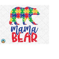 autism mama bear svg, autism awareness svg, autism puzzle svg, autism svg, autism love svg, autism mom svg, cut files cr