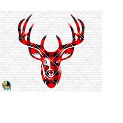 buffalo plaid deer head svg, deer svg, deer head svg, deer vector, deer png, deer svg shirt, deer clipart, deer cut file