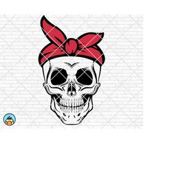 skull bandana svg file, skull svg, bandana skull svg, skull cut file, skull clipart vector, head scarf