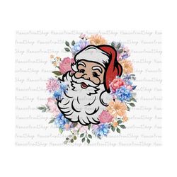 retro christmas santa png, merry christmas png, xmas holiday png, funny christmas png, santa hat christmas png, floral s