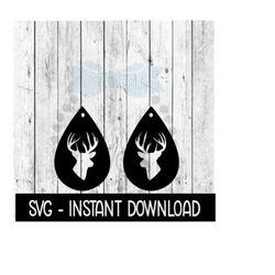 earring svg, teardrop deer earrings svg, svg files, instant download, cricut cut files, silhouette cut files, download,