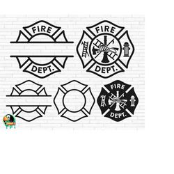 fire department svg, firefighter svg, fireman svg, fire rescue svg, fire axe svg, maltese cross svg, fire dept cut files