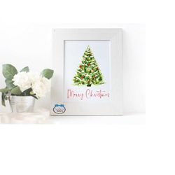 merry christmas tree wall art, printable holiday wall art, instant printable 8.5' x 11' print from home, instant png dig